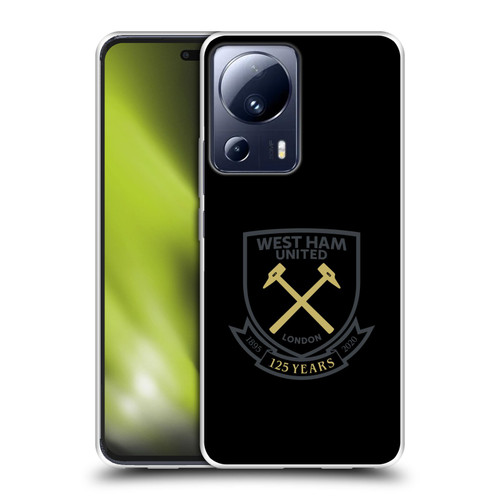 West Ham United FC 125 Year Anniversary Black Claret Crest Soft Gel Case for Xiaomi 13 Lite 5G