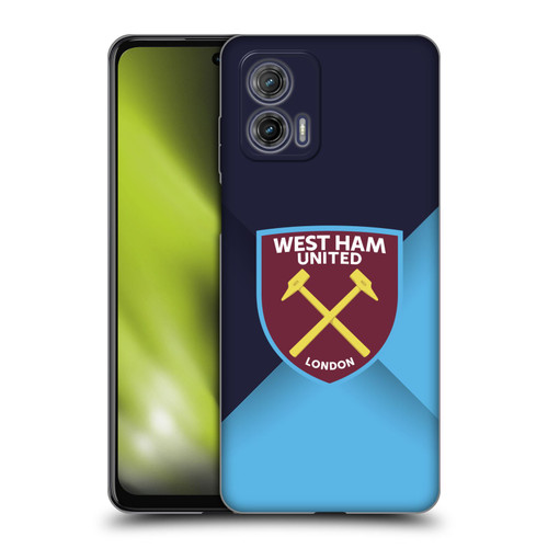 West Ham United FC Crest Blue Gradient Soft Gel Case for Motorola Moto G73 5G
