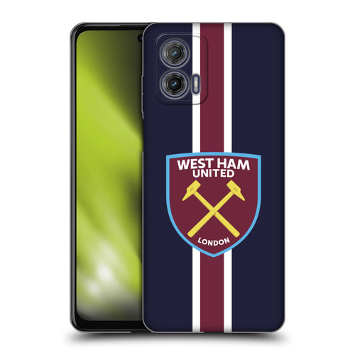 West Ham United FC Crest Stripes Soft Gel Case for Motorola Moto G73 5G