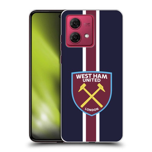 West Ham United FC Crest Stripes Soft Gel Case for Motorola Moto G84 5G