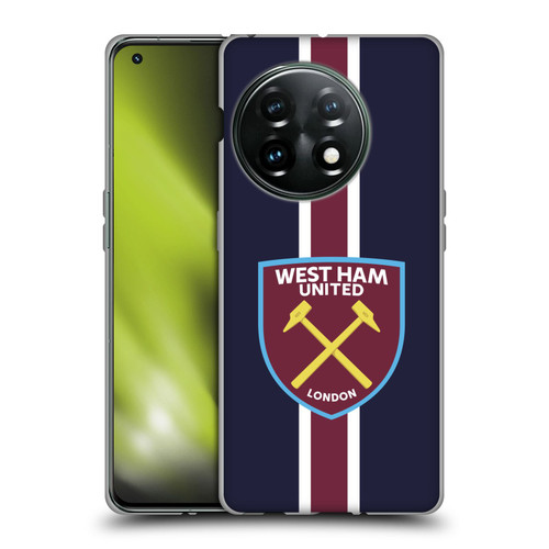West Ham United FC Crest Stripes Soft Gel Case for OnePlus 11 5G