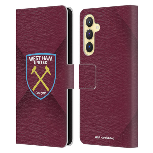 West Ham United FC Crest Gradient Leather Book Wallet Case Cover For Samsung Galaxy S23 FE 5G