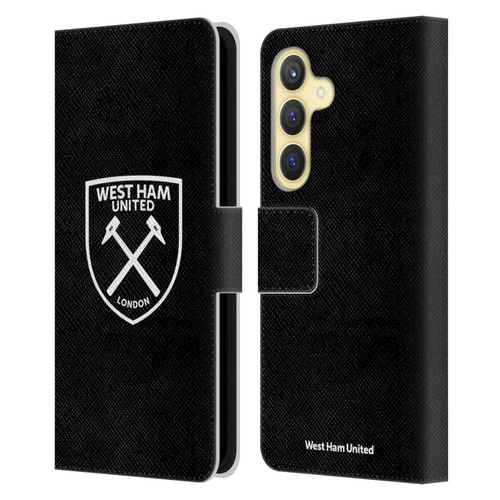 West Ham United FC Crest White Logo Leather Book Wallet Case Cover For Samsung Galaxy S24 5G