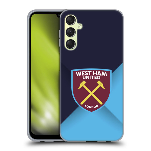 West Ham United FC Crest Blue Gradient Soft Gel Case for Samsung Galaxy A24 4G / Galaxy M34 5G