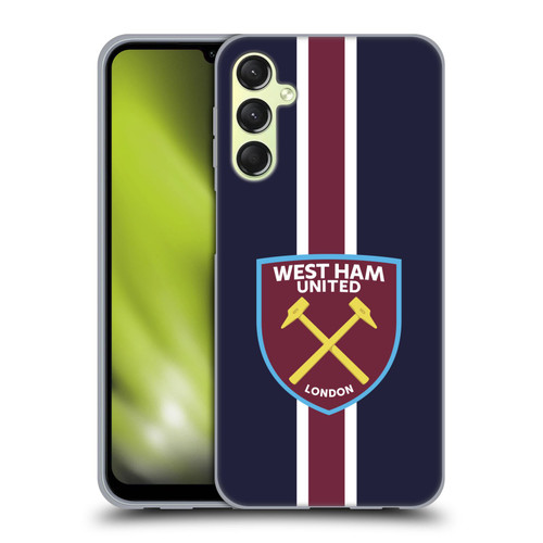West Ham United FC Crest Stripes Soft Gel Case for Samsung Galaxy A24 4G / M34 5G