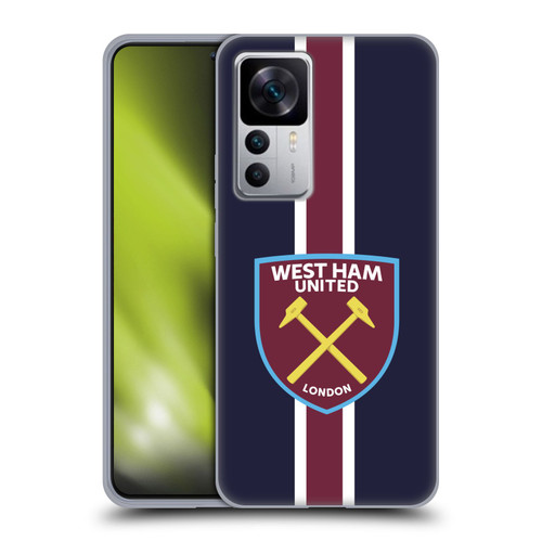 West Ham United FC Crest Stripes Soft Gel Case for Xiaomi 12T 5G / 12T Pro 5G / Redmi K50 Ultra 5G