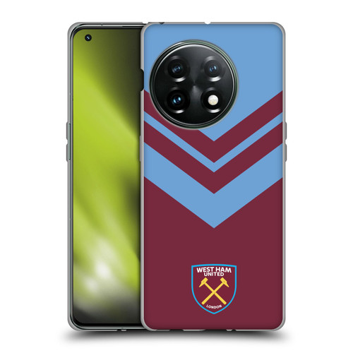 West Ham United FC Crest Graphics Arrowhead Lines Soft Gel Case for OnePlus 11 5G