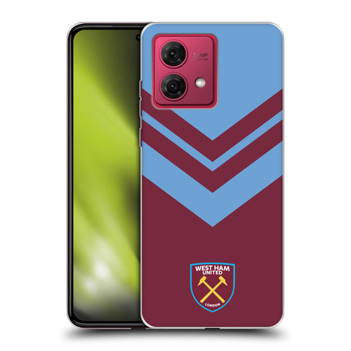 West Ham United FC Crest Graphics Arrowhead Lines Soft Gel Case for Motorola Moto G84 5G