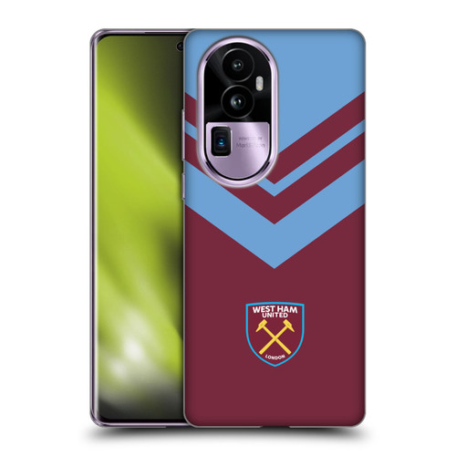 West Ham United FC Crest Graphics Arrowhead Lines Soft Gel Case for OPPO Reno10 Pro+