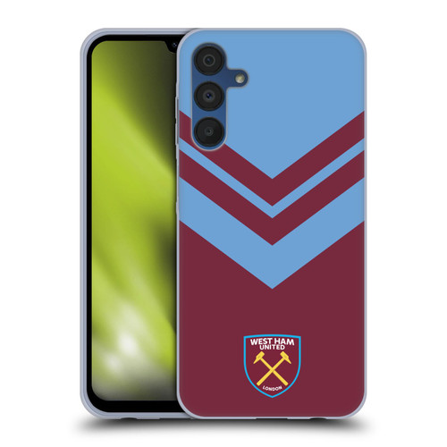 West Ham United FC Crest Graphics Arrowhead Lines Soft Gel Case for Samsung Galaxy A15