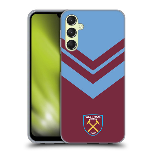 West Ham United FC Crest Graphics Arrowhead Lines Soft Gel Case for Samsung Galaxy A24 4G / Galaxy M34 5G