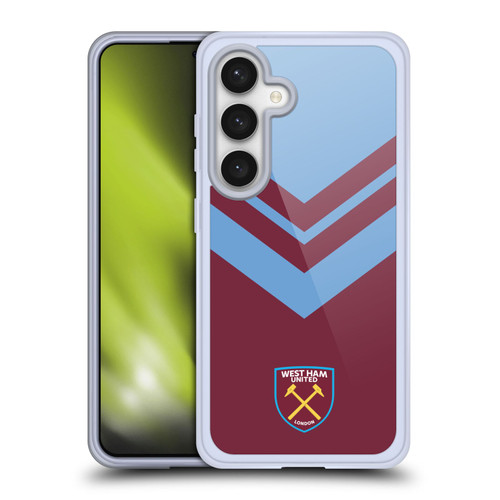 West Ham United FC Crest Graphics Arrowhead Lines Soft Gel Case for Samsung Galaxy S24 5G