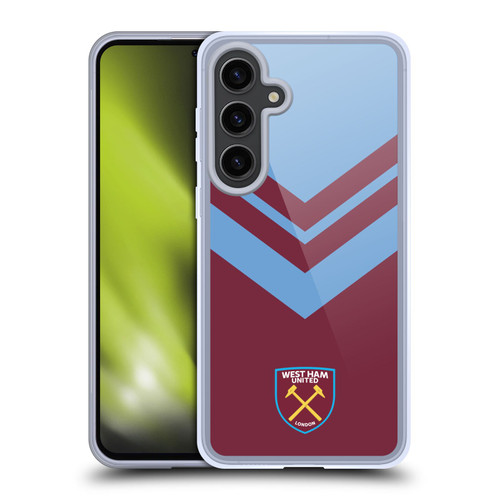 West Ham United FC Crest Graphics Arrowhead Lines Soft Gel Case for Samsung Galaxy S24+ 5G