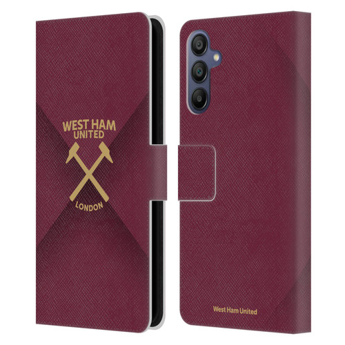 West Ham United FC Hammer Marque Kit Gradient Leather Book Wallet Case Cover For Samsung Galaxy A15