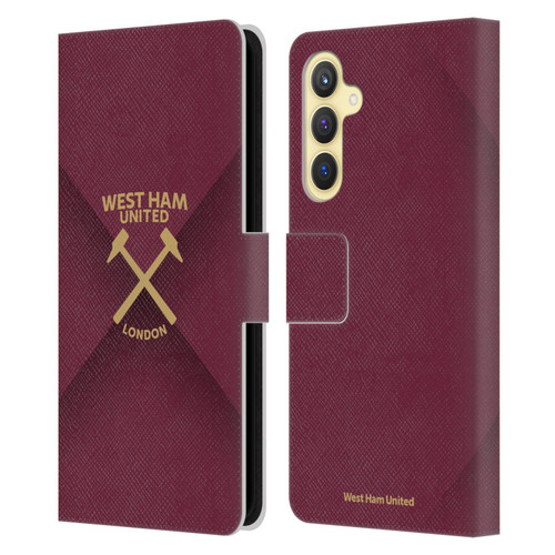 West Ham United FC Hammer Marque Kit Gradient Leather Book Wallet Case Cover For Samsung Galaxy S23 FE 5G