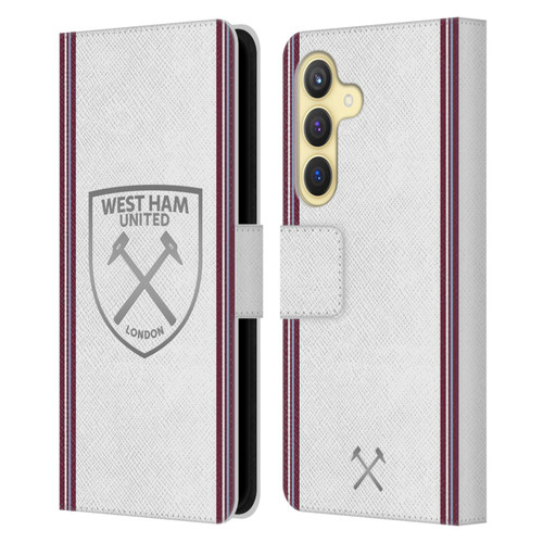 West Ham United FC 2023/24 Crest Kit Away Leather Book Wallet Case Cover For Samsung Galaxy S24 5G