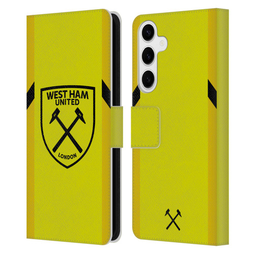 West Ham United FC 2023/24 Crest Kit Away Goalkeeper Leather Book Wallet Case Cover For Samsung Galaxy S24+ 5G