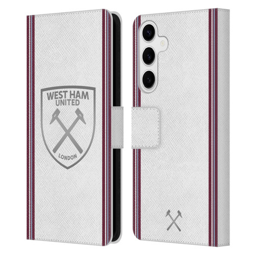 West Ham United FC 2023/24 Crest Kit Away Leather Book Wallet Case Cover For Samsung Galaxy S24+ 5G