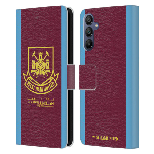 West Ham United FC Retro Crest 2015/16 Final Home Leather Book Wallet Case Cover For Samsung Galaxy A15