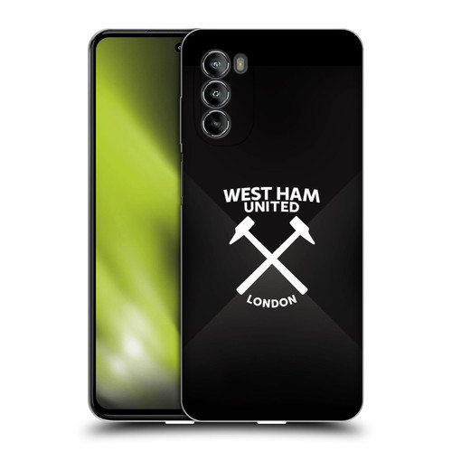 West Ham United FC Hammer Marque Kit Black & White Gradient Soft Gel Case for Motorola Moto G82 5G