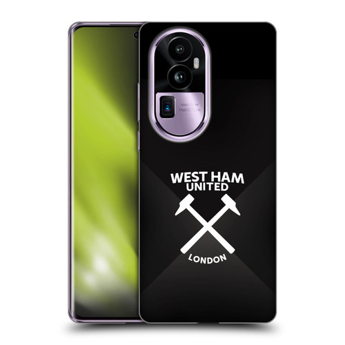 West Ham United FC Hammer Marque Kit Black & White Gradient Soft Gel Case for OPPO Reno10 Pro+