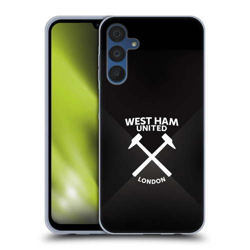 West Ham United FC Hammer Marque Kit Black & White Gradient Soft Gel Case for Samsung Galaxy A15
