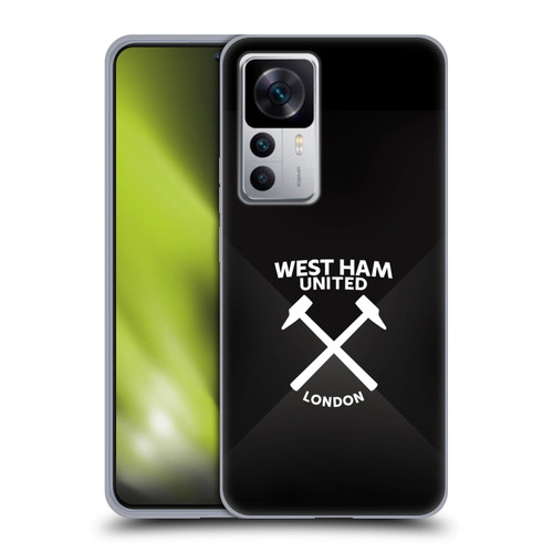West Ham United FC Hammer Marque Kit Black & White Gradient Soft Gel Case for Xiaomi 12T 5G / 12T Pro 5G / Redmi K50 Ultra 5G