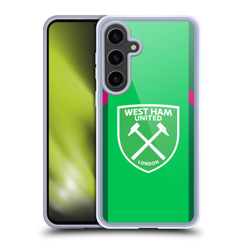 West Ham United FC 2023/24 Crest Kit Home Goalkeeper Soft Gel Case for Samsung Galaxy S24+ 5G