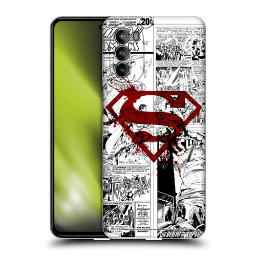 Superman DC Comics Comicbook Art Red Logo Splatter Soft Gel Case for Motorola Moto G82 5G