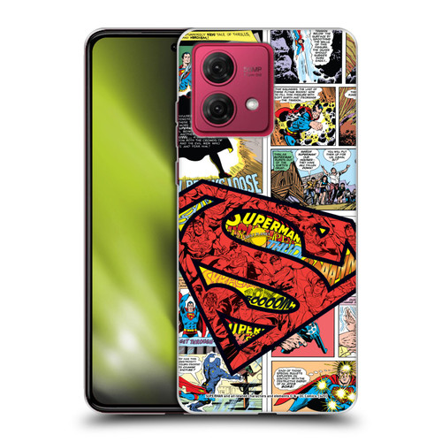 Superman DC Comics Comicbook Art Oversized Logo Soft Gel Case for Motorola Moto G84 5G