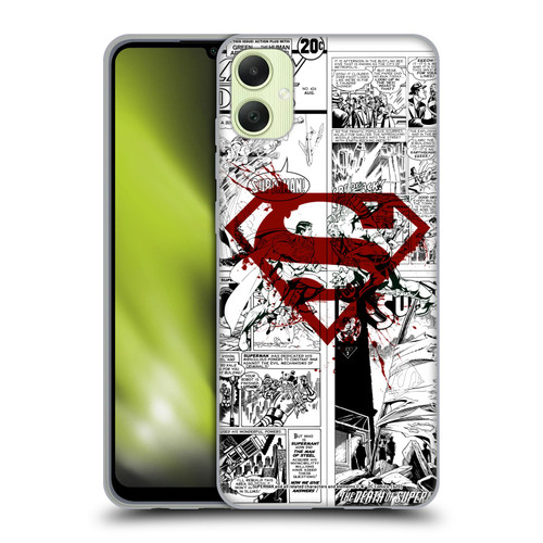 Superman DC Comics Comicbook Art Red Logo Splatter Soft Gel Case for Samsung Galaxy A05