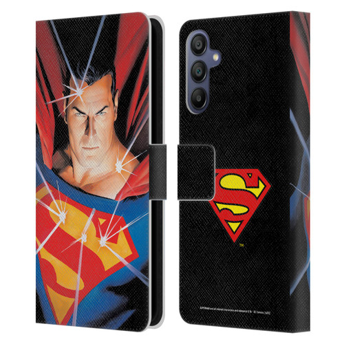 Superman DC Comics Famous Comic Book Covers Alex Ross Mythology Leather Book Wallet Case Cover For Samsung Galaxy A15