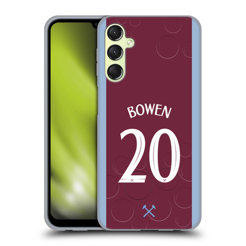 West Ham United FC 2023/24 Players Home Kit Jarrod Bowen Soft Gel Case for Samsung Galaxy A24 4G / M34 5G