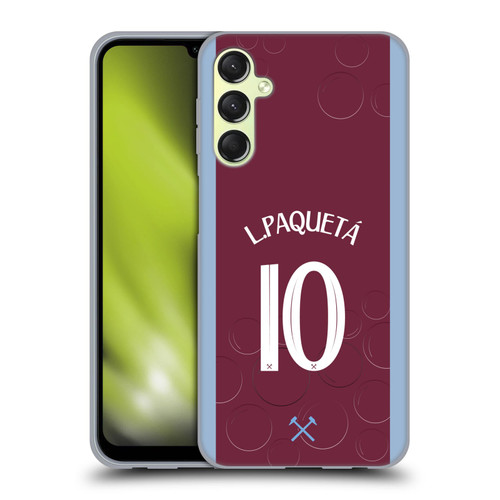 West Ham United FC 2023/24 Players Home Kit Lucas Paquetá Soft Gel Case for Samsung Galaxy A24 4G / M34 5G
