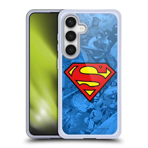 Superman DC Comics Comicbook Art Collage Soft Gel Case for Samsung Galaxy S24 5G & MagSafe