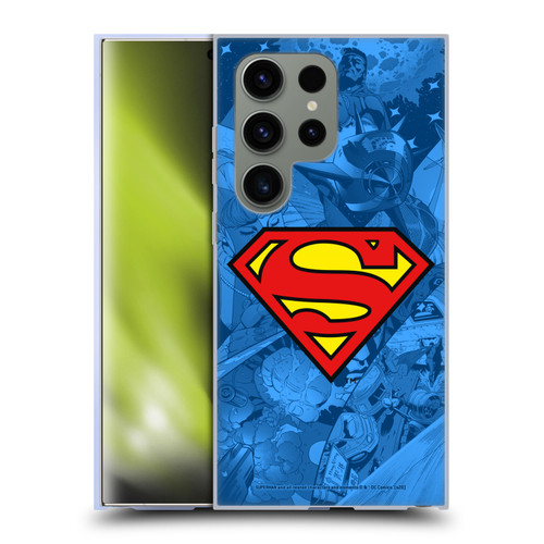 Superman DC Comics Comicbook Art Collage Soft Gel Case for Samsung Galaxy S24 Ultra 5G & MagSafe
