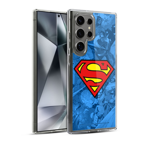 Superman DC Comics Comicbook Art Collage Soft Gel Case for Samsung Galaxy S24 Ultra 5G & MagSafe