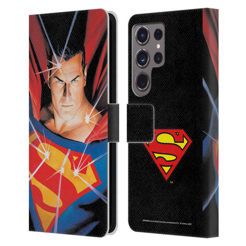 Superman DC Comics Famous Comic Book Covers Alex Ross Mythology Leather Book Wallet Case Cover For Samsung Galaxy S24 Ultra 5G