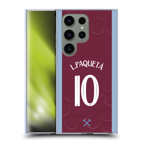 West Ham United FC 2023/24 Players Home Kit Lucas Paquetá Soft Gel Case for Samsung Galaxy S24 Ultra 5G