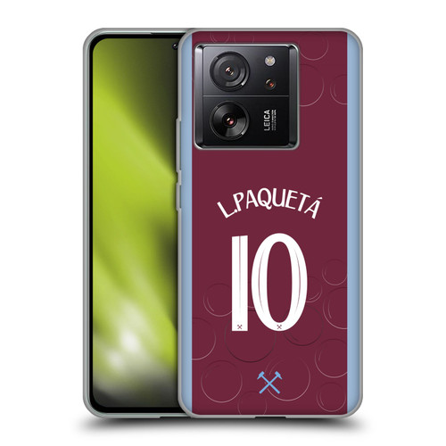 West Ham United FC 2023/24 Players Home Kit Lucas Paquetá Soft Gel Case for Xiaomi 13T 5G / 13T Pro 5G