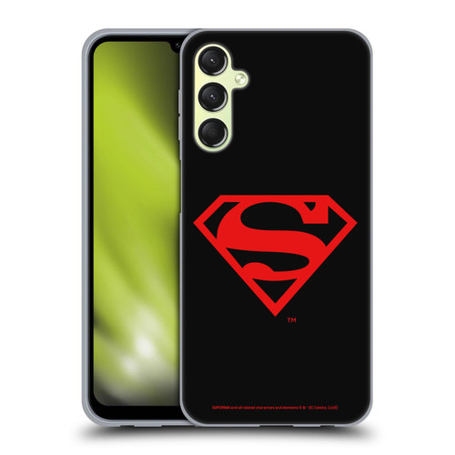 Superman DC Comics Logos Black And Red Soft Gel Case for Samsung Galaxy A24 4G / M34 5G