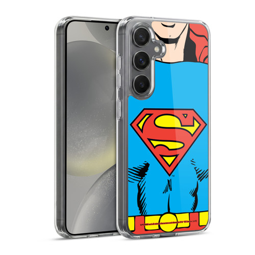 Superman DC Comics Logos Classic Costume Soft Gel Case for Samsung Galaxy S24 5G & MagSafe