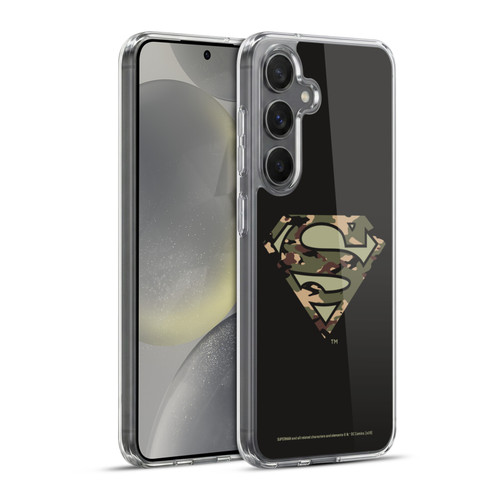 Superman DC Comics Logos Camouflage Soft Gel Case for Samsung Galaxy S24+ 5G & MagSafe