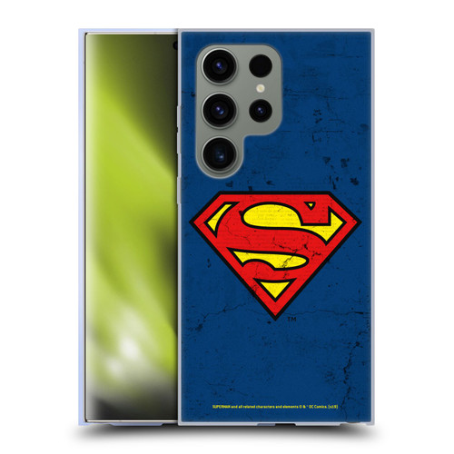 Superman DC Comics Logos Distressed Look Soft Gel Case for Samsung Galaxy S24 Ultra 5G & MagSafe