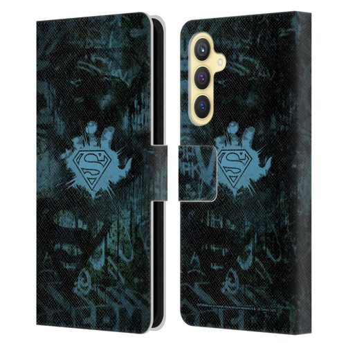 Superman DC Comics Vintage Fashion Graffiti Leather Book Wallet Case Cover For Samsung Galaxy S23 FE 5G