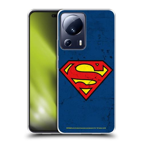 Superman DC Comics Logos Distressed Look Soft Gel Case for Xiaomi 13 Lite 5G