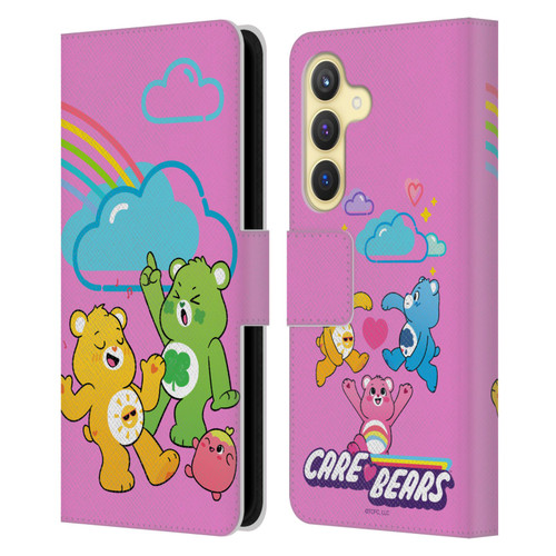 Care Bears Characters Funshine, Cheer And Grumpy Group Leather Book Wallet Case Cover For Samsung Galaxy S24 5G