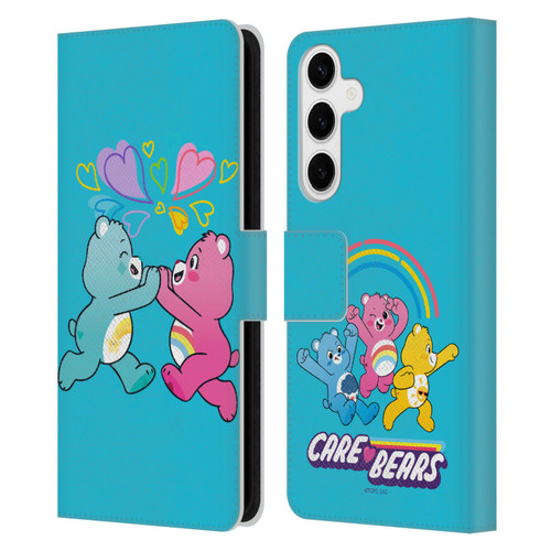 Care Bears Characters Funshine, Cheer And Grumpy Group 2 Leather Book Wallet Case Cover For Samsung Galaxy S24+ 5G