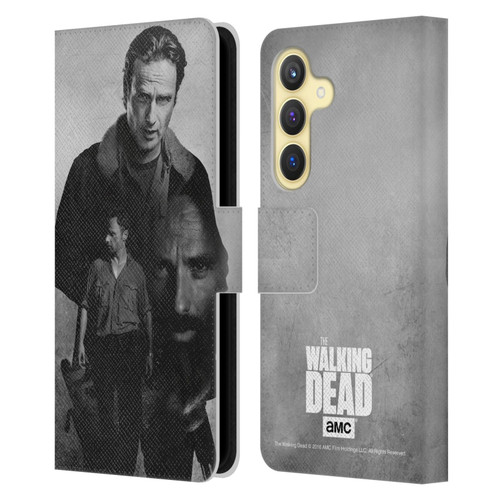 AMC The Walking Dead Double Exposure Rick Leather Book Wallet Case Cover For Samsung Galaxy S24 5G