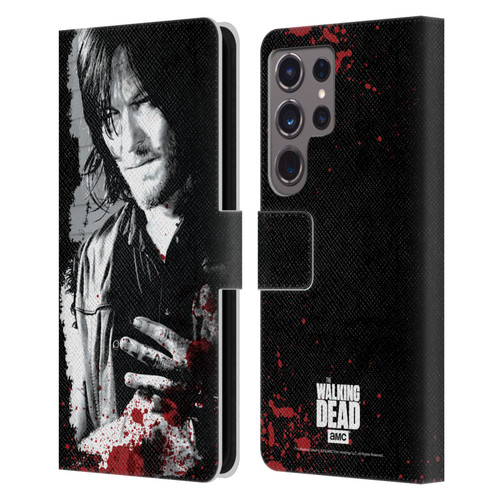 AMC The Walking Dead Gore Wounded Hand Leather Book Wallet Case Cover For Samsung Galaxy S24 Ultra 5G